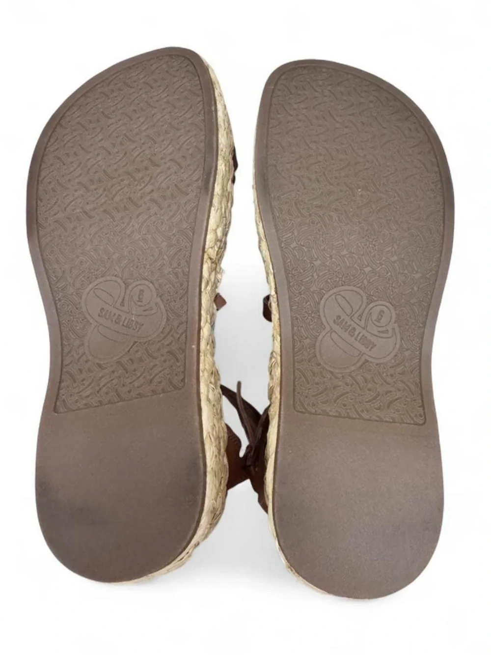 Sam & Libby Brown Strappy Espadrille Platform Sandals